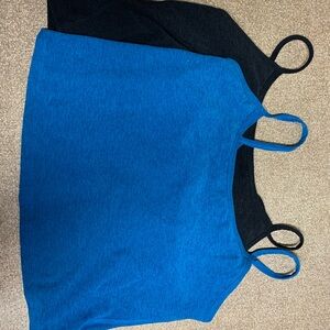 Beyond Yoga Blue and Black Camisoles